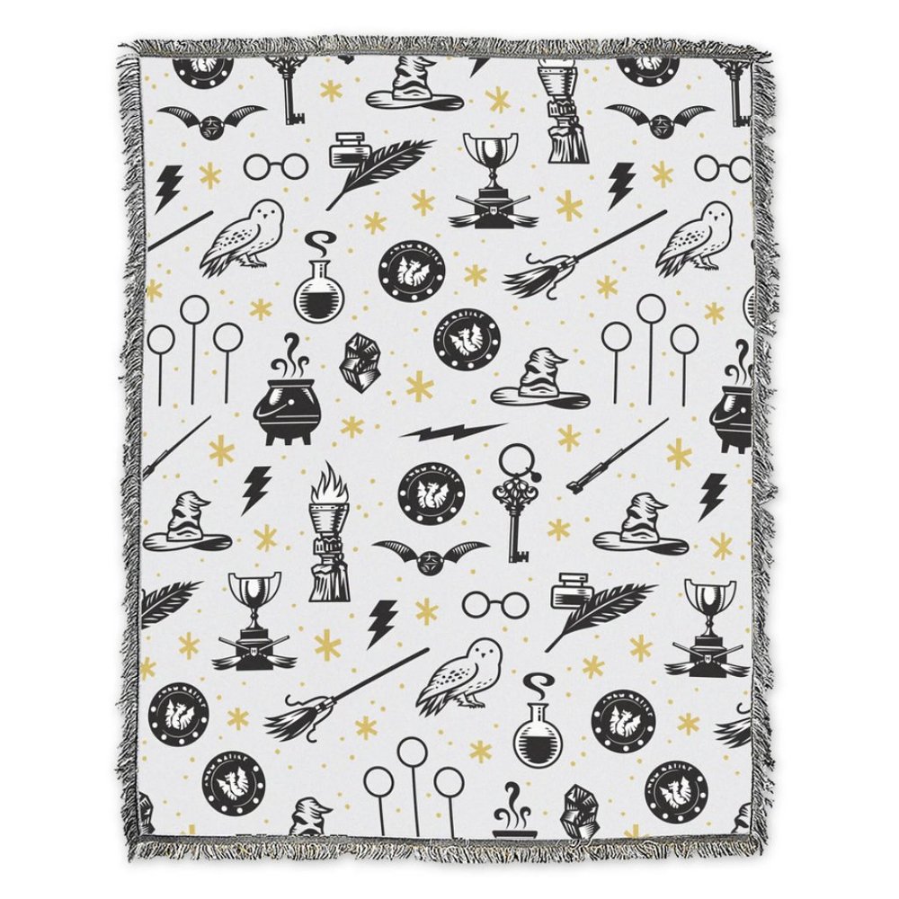 NEW! RARE! Harry Potter Wizarding World Icons Knit Throw Blanket